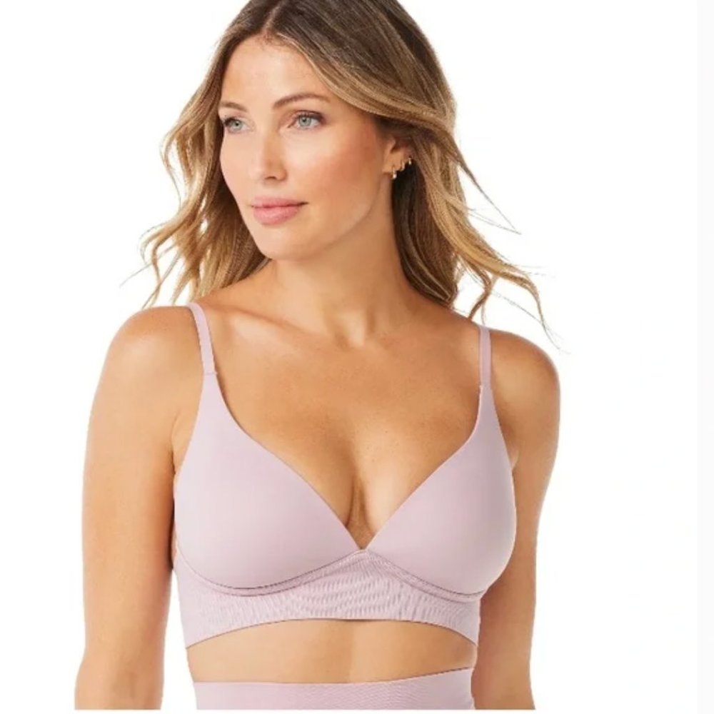 Mauve Longline Wireless Bra - Picture 1 of 7